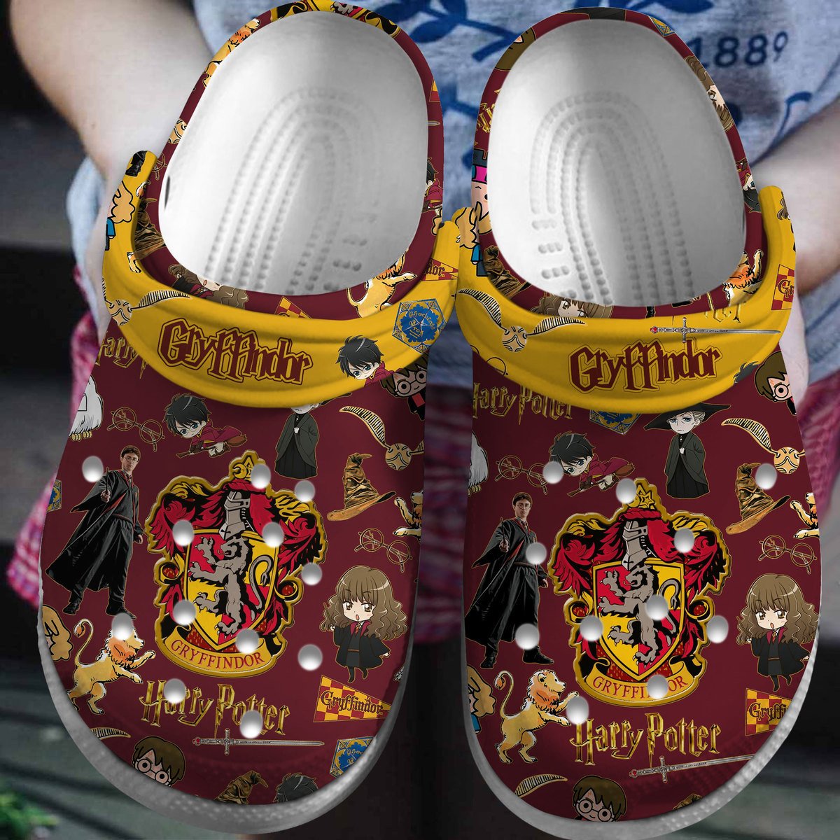 Footwearmerch Harry Potter Gryffindor Movie Crocs Crocband Clogs Shoes Comfortable For Men Women and Kids