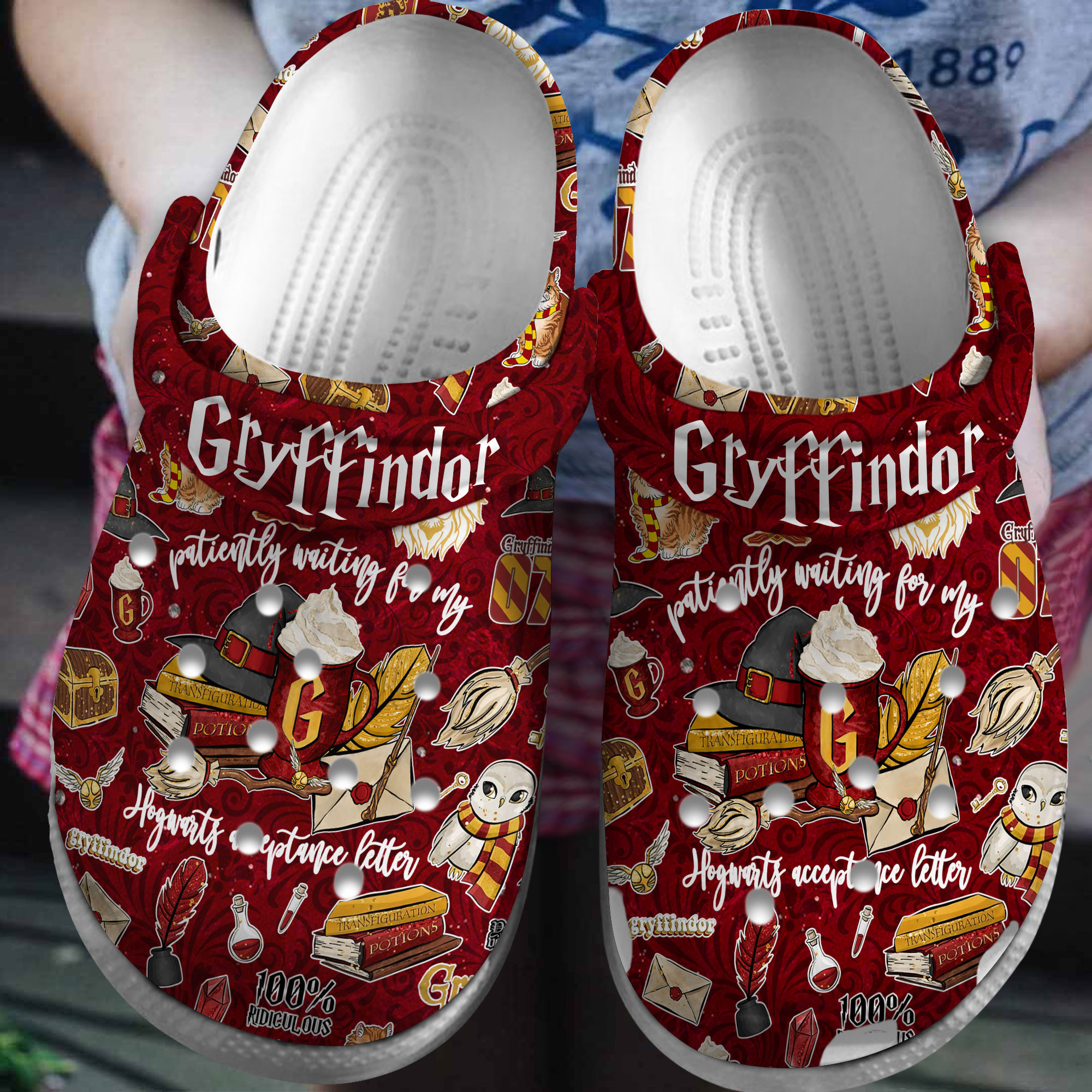 Footwearmerch Harry Potter Gryffindor Movie Crocs Crocband Clogs Shoes Comfortable For Men Women and Kids