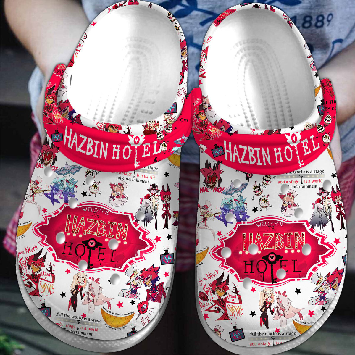 Footwearmerch Hazbin Hotel TV Series Crocs Crocband Clogs Shoes Comfortable For Men Women and Kids