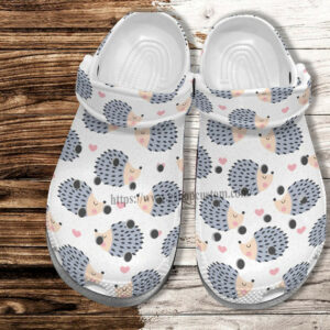 Footwearmerch Hedgehog Chibi Cute Croc Shoes Gift Daughter Birthday- Hedgehog Shoes Croc Clogs Birthday Girl