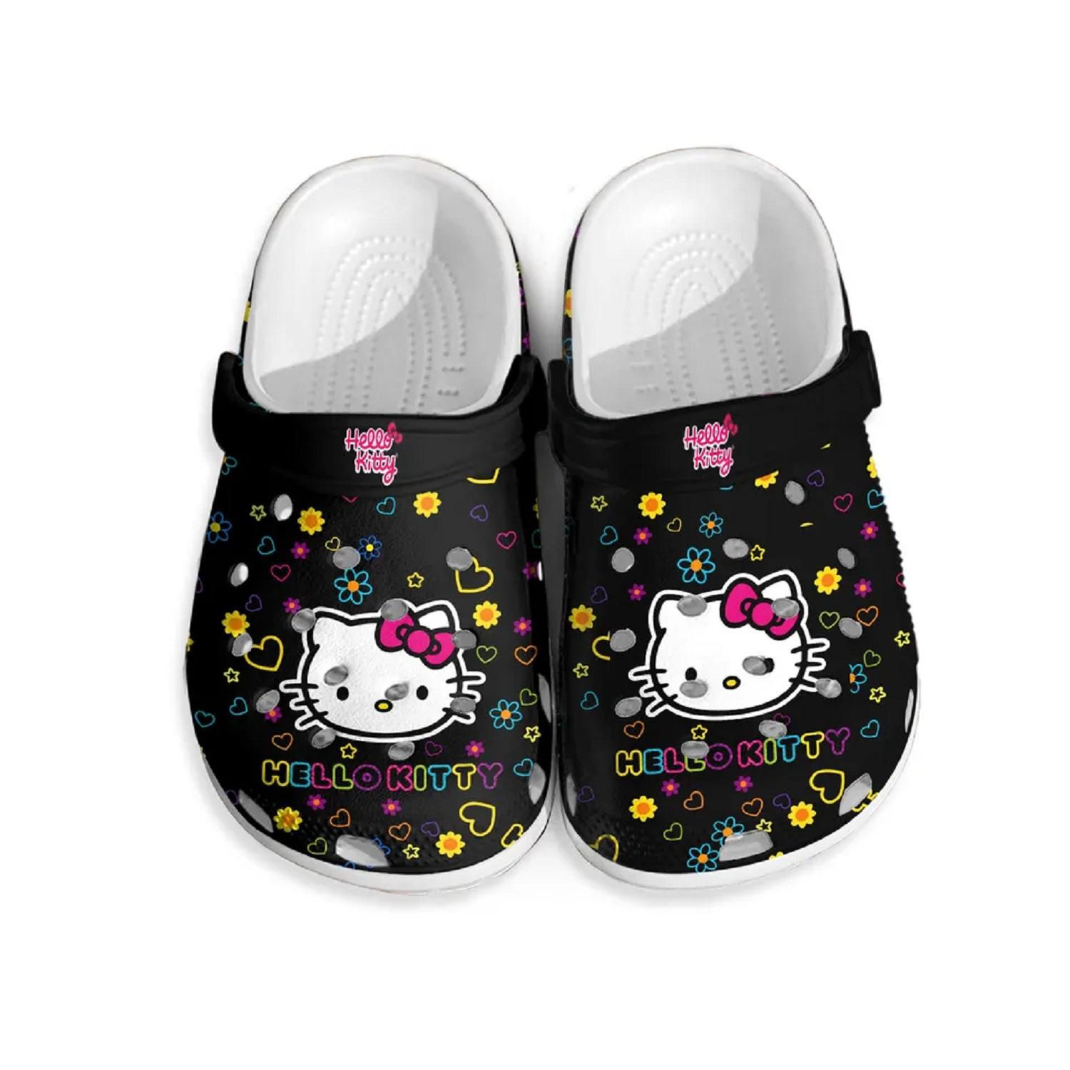 Footwearmerch Hello Kitty Cartoon Crocs Crocband Clogs Shoes Comfortable For Men Women and Kids