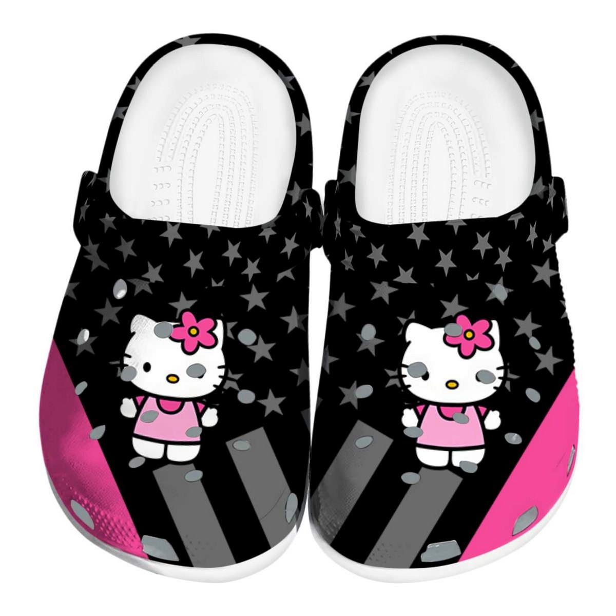 Footwearmerch Hello Kitty Cartoon Crocs Crocband Clogs Shoes Comfortable For Men Women and Kids