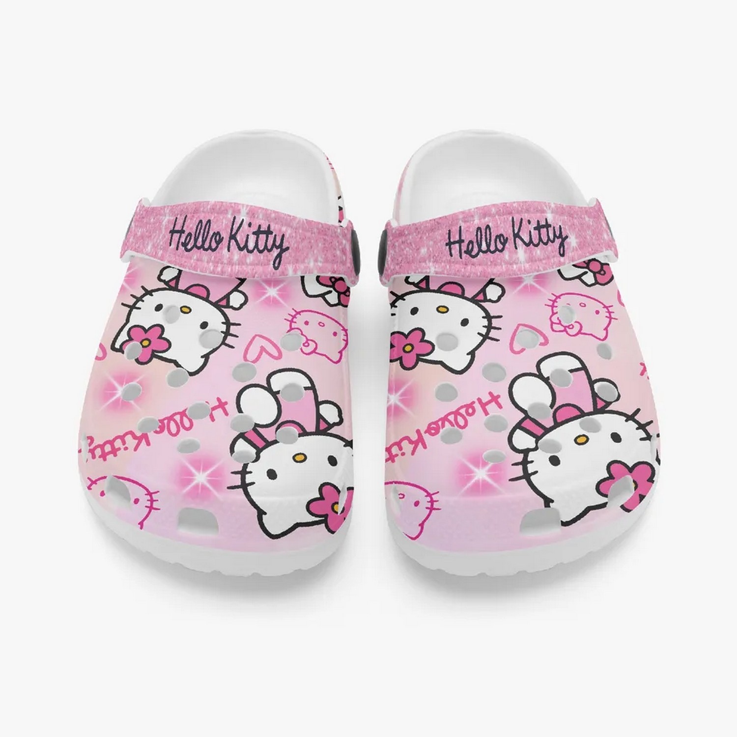 Footwearmerch Hello Kitty Cartoon Crocs Crocband Clogs Shoes Comfortable For Men Women and Kids