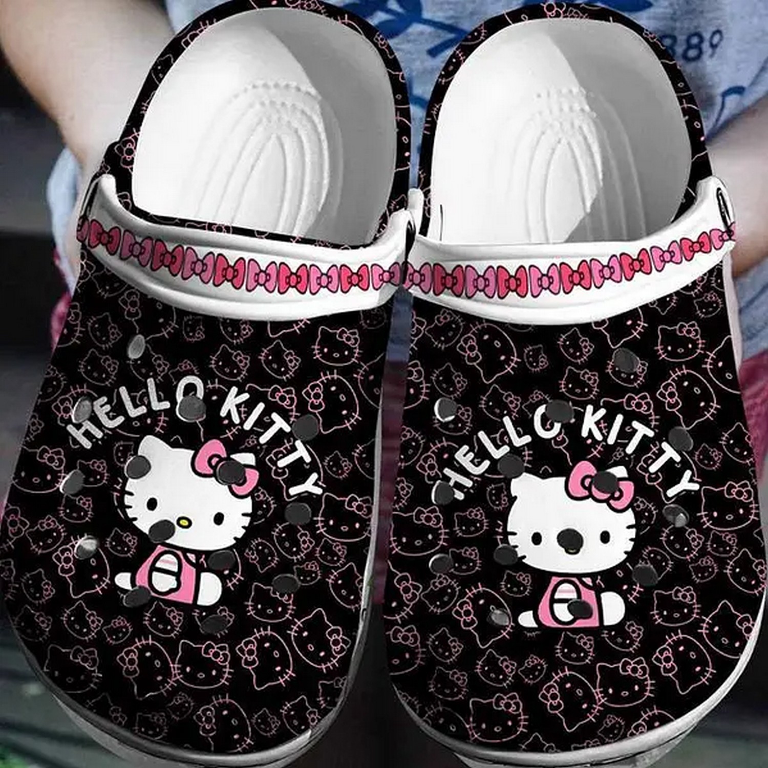 Footwearmerch Hello Kitty Cartoon Crocs Crocband Clogs Shoes Comfortable For Men Women and Kids