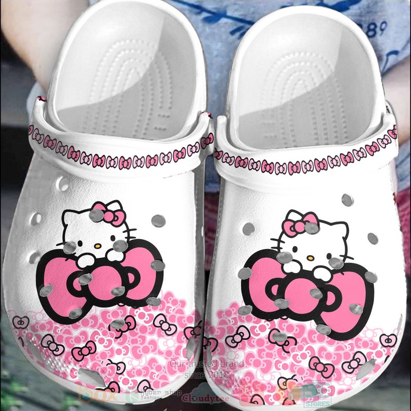 Footwearmerch Hello Kitty Cartoon Crocs Crocband Clogs Shoes Comfortable For Men Women and Kids