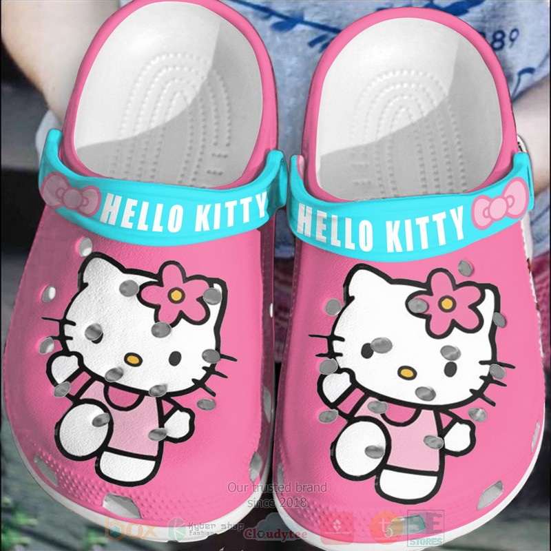 Footwearmerch Hello Kitty Cartoon Crocs Crocband Clogs Shoes Comfortable For Men Women and Kids