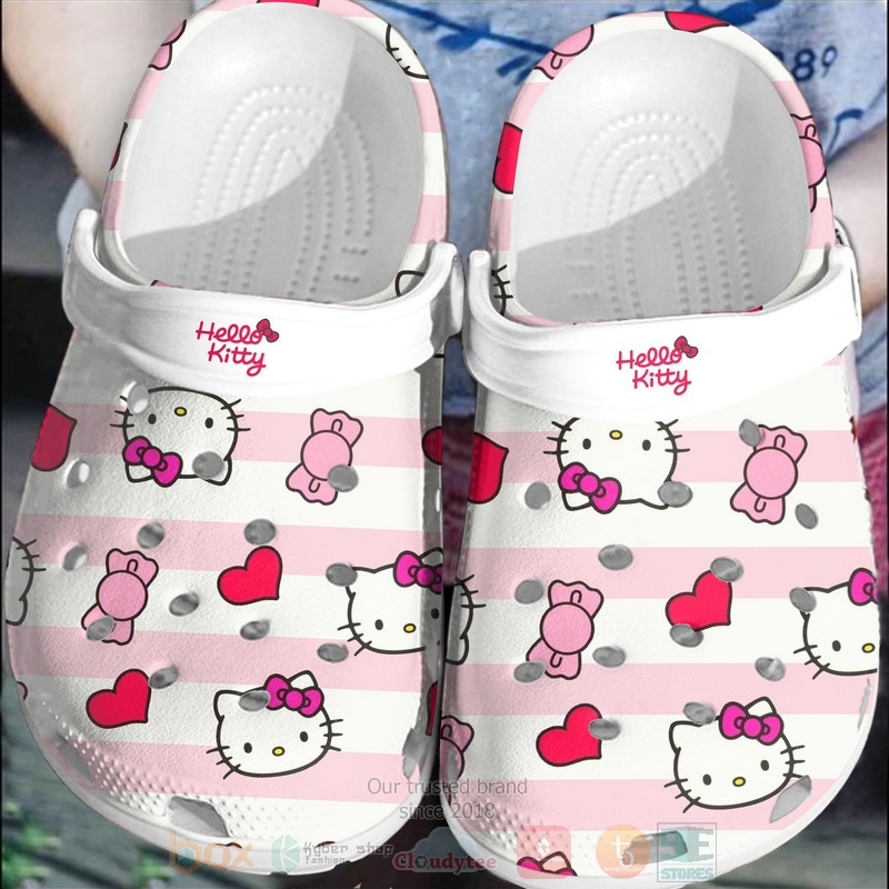 Footwearmerch Hello Kitty Cartoon Crocs Crocband Clogs Shoes Comfortable For Men Women and Kids