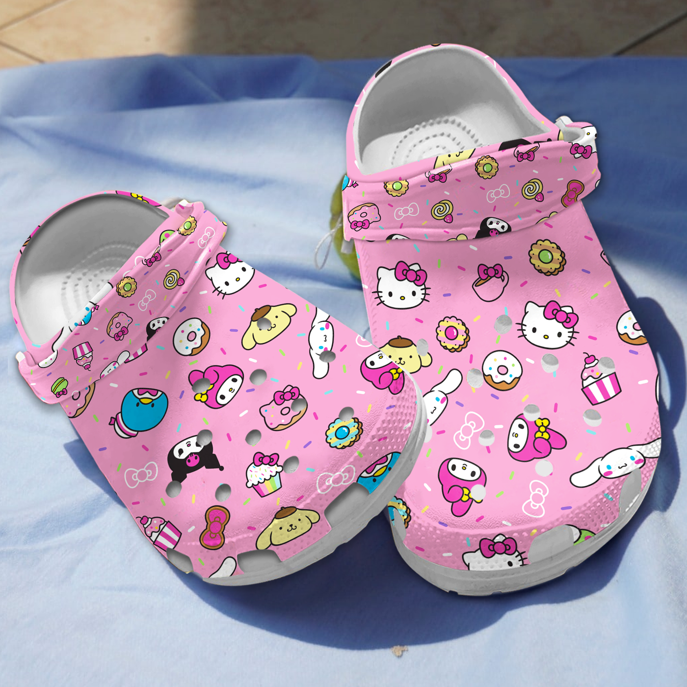 Footwearmerch Hello Kitty Cartoon Crocs Crocband Clogs Shoes Comfortable For Men Women and Kids