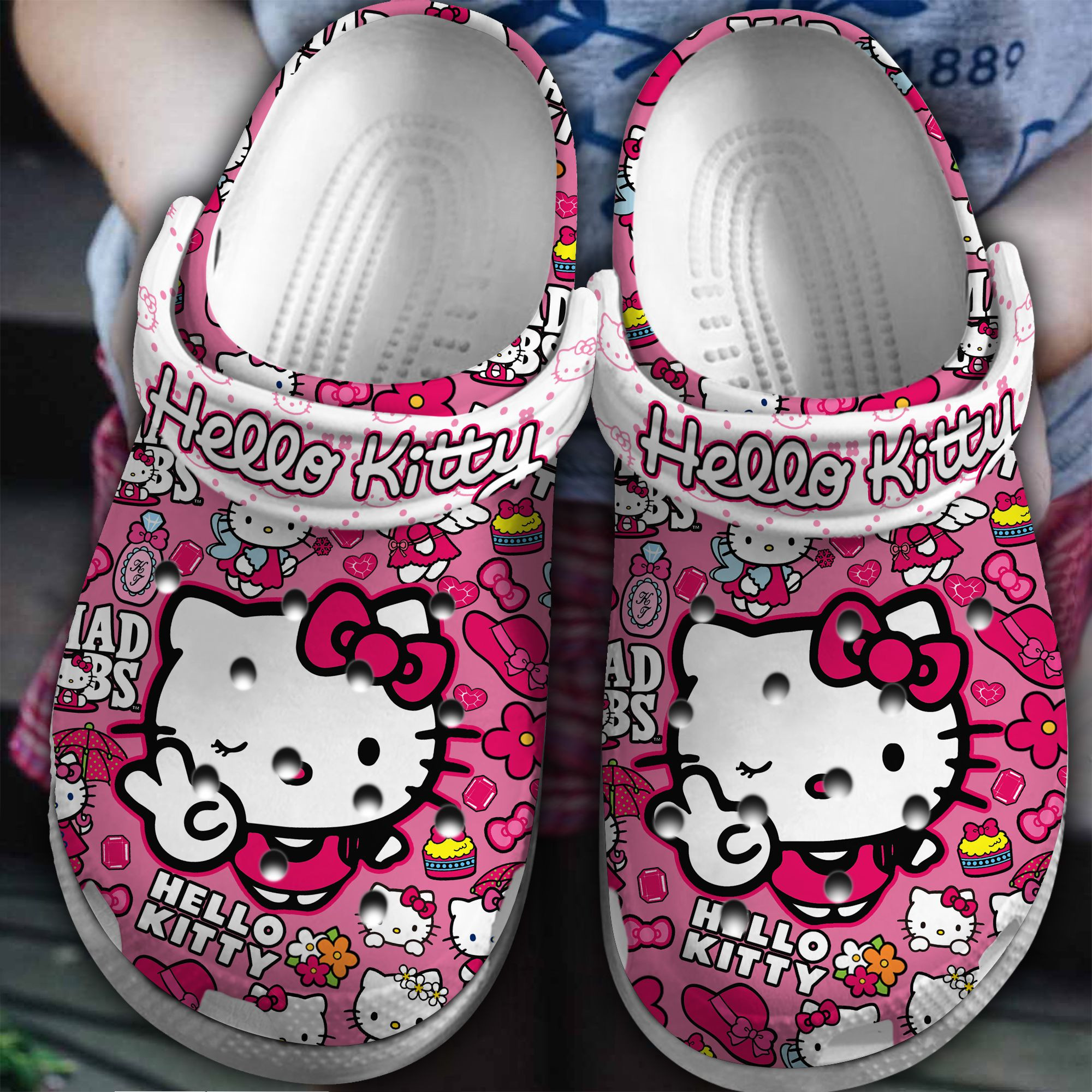 Footwearmerch Hello Kitty Movie Crocs Crocband Clogs Shoes Comfortable For Men Women and Kids