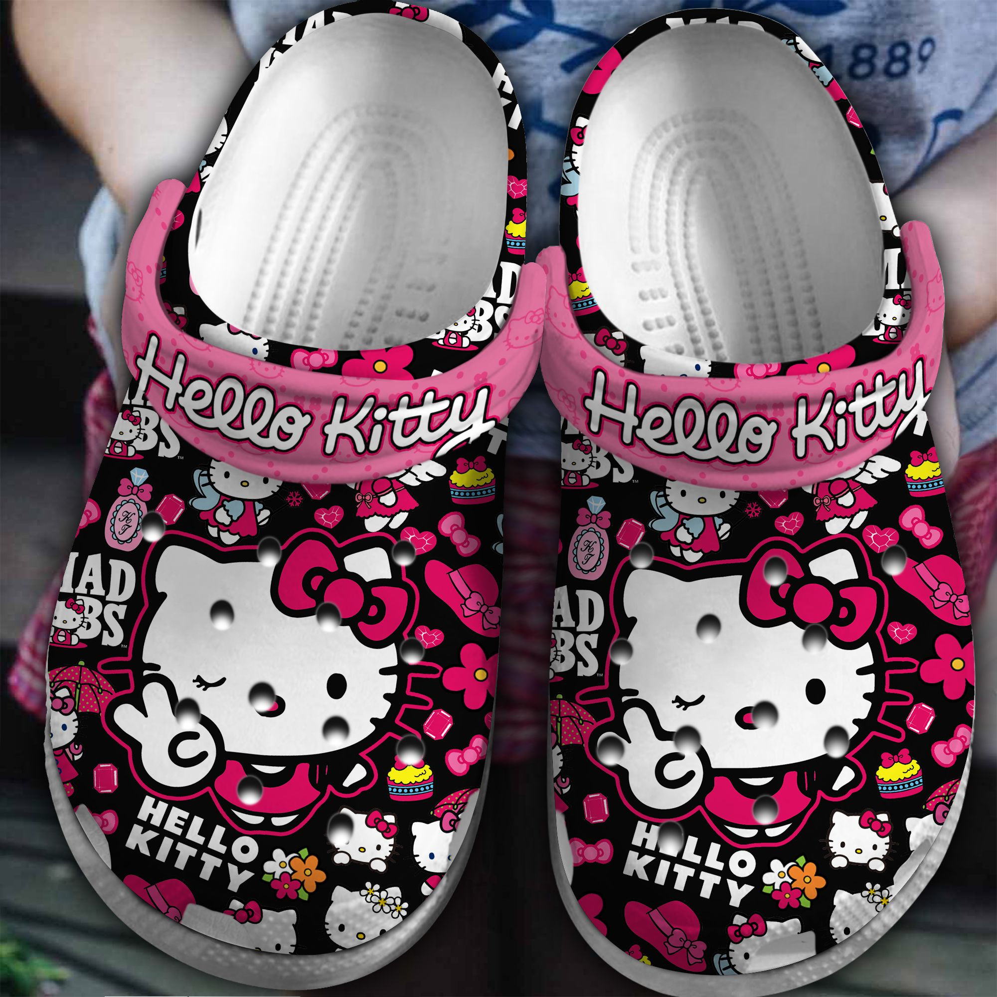 Footwearmerch Hello Kitty Movie Crocs Crocband Clogs Shoes Comfortable For Men Women and Kids