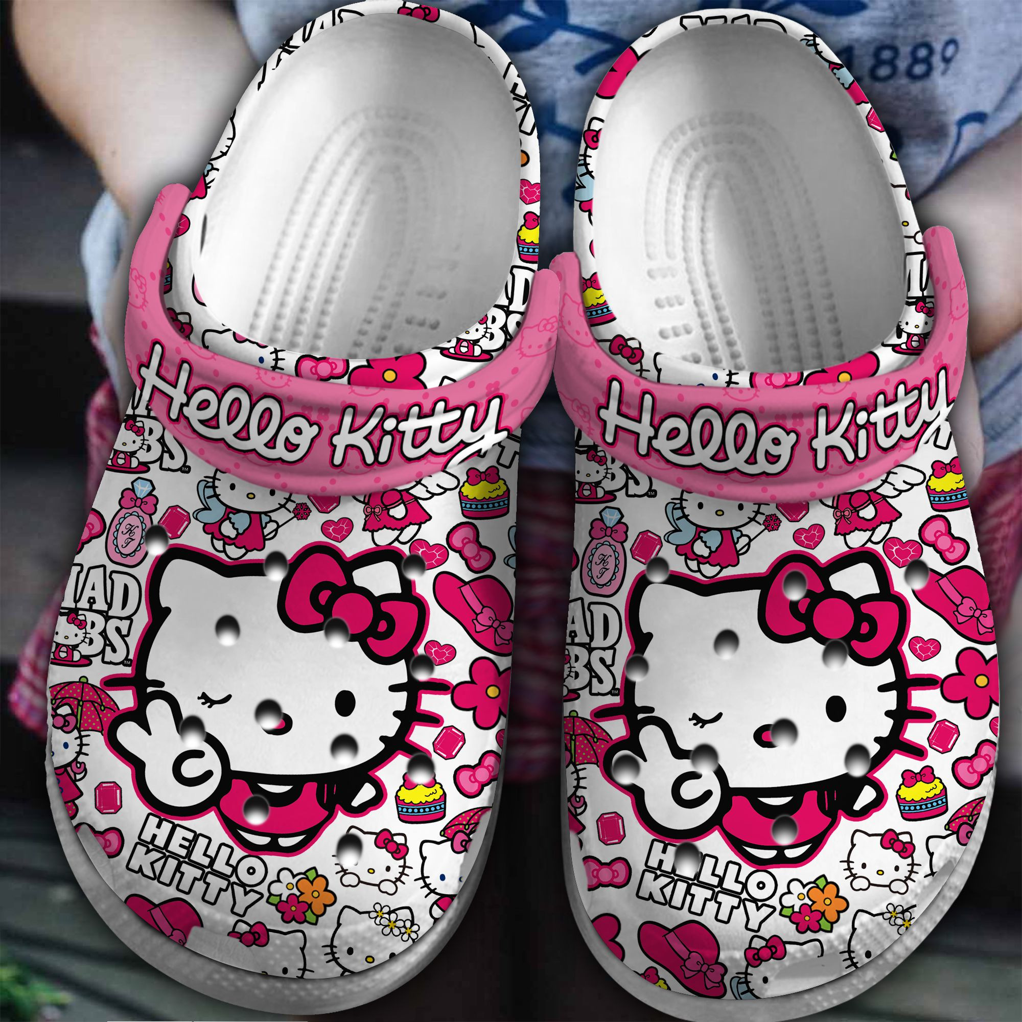 Footwearmerch Hello Kitty Movie Crocs Crocband Clogs Shoes Comfortable For Men Women and Kids