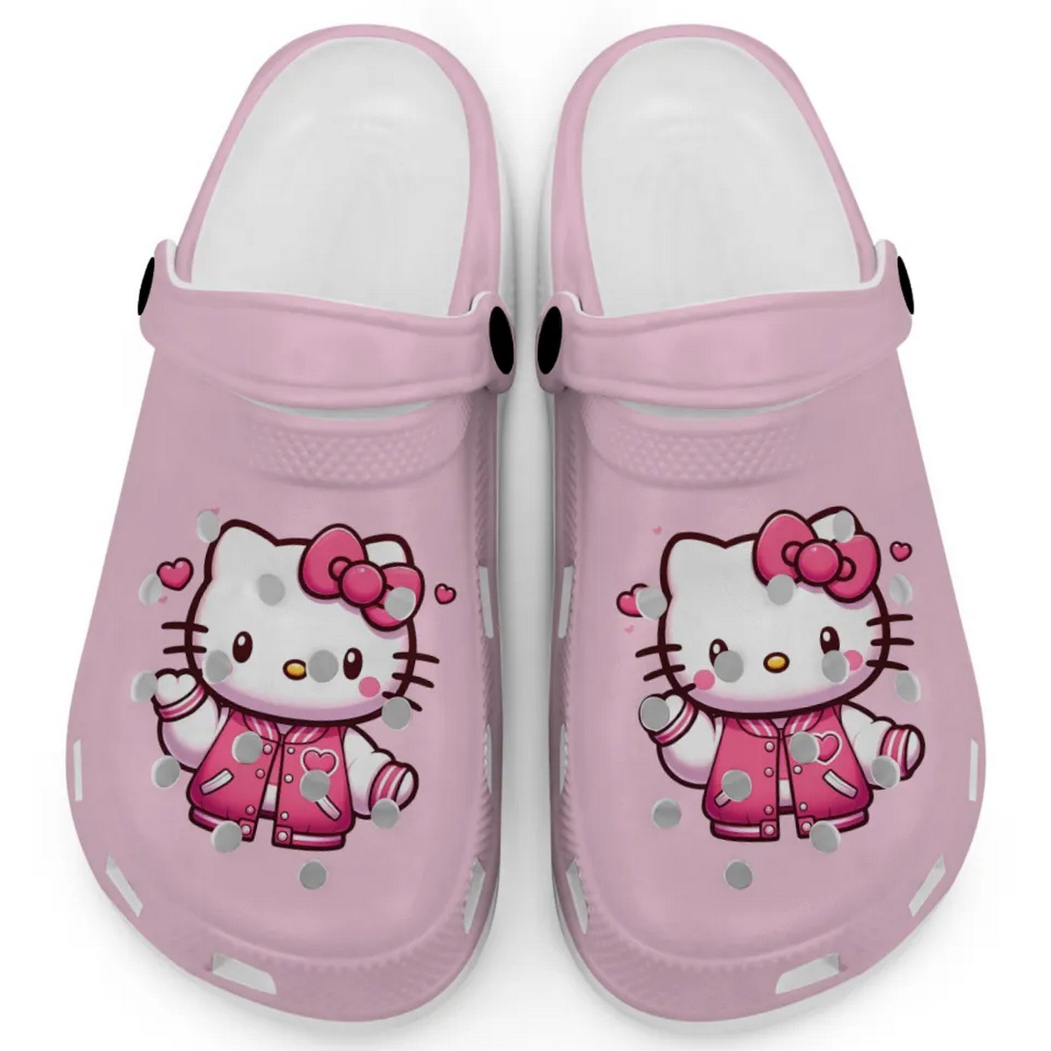 Footwearmerch Hello Kitty Wear Pink Bomber Cartoon Crocs Crocband Clogs Shoes Comfortable For Men Women and Kids