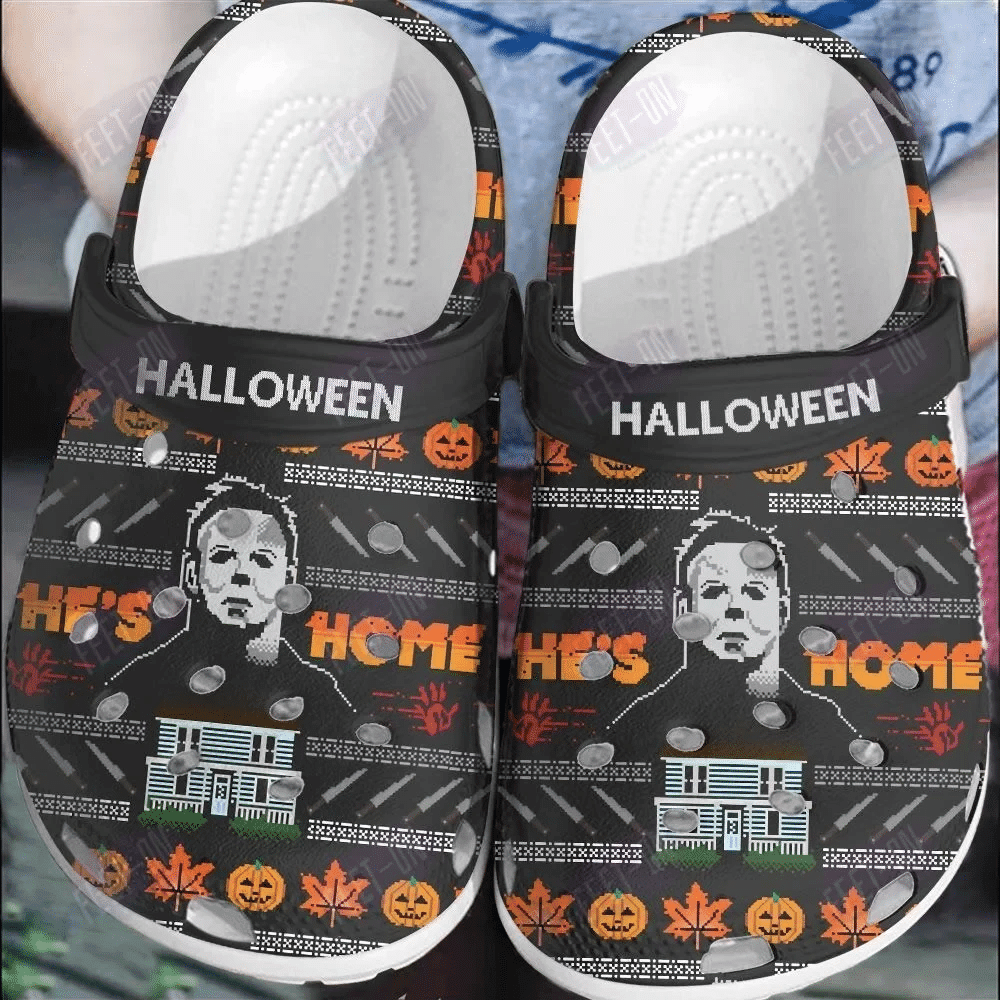 Footwearmerch Hes Home Michael Myers Horror Movie Halloween Classic Clogs Shoes