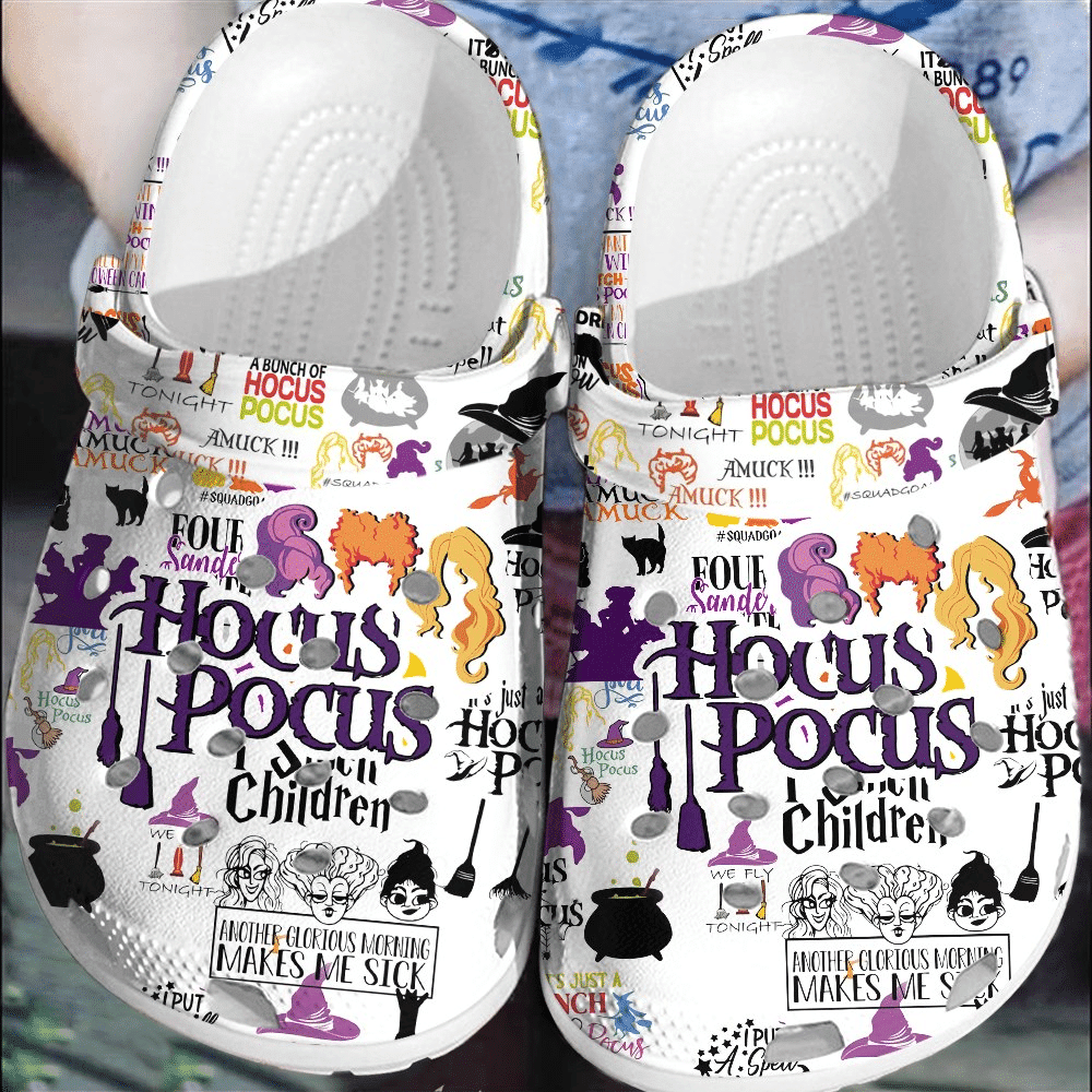 Footwearmerch Hocus Pocus Movie Crocs Crocband Clogs Shoes Comfortable For Men Women and Kids