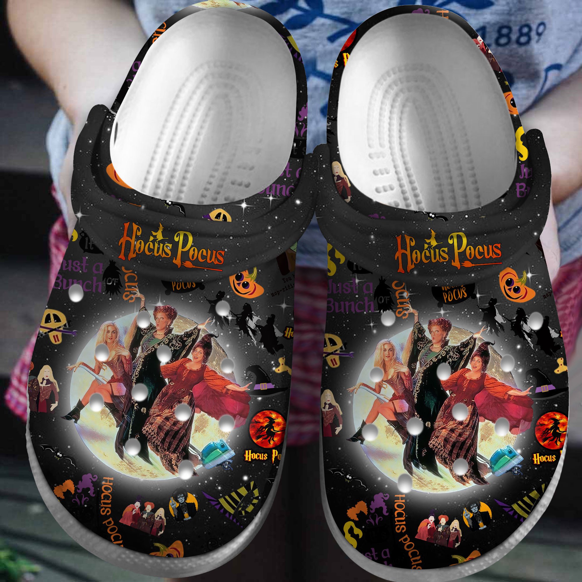 Footwearmerch Hocus Pocus Movie Crocs Crocband Clogs Shoes Comfortable For Men Women and Kids