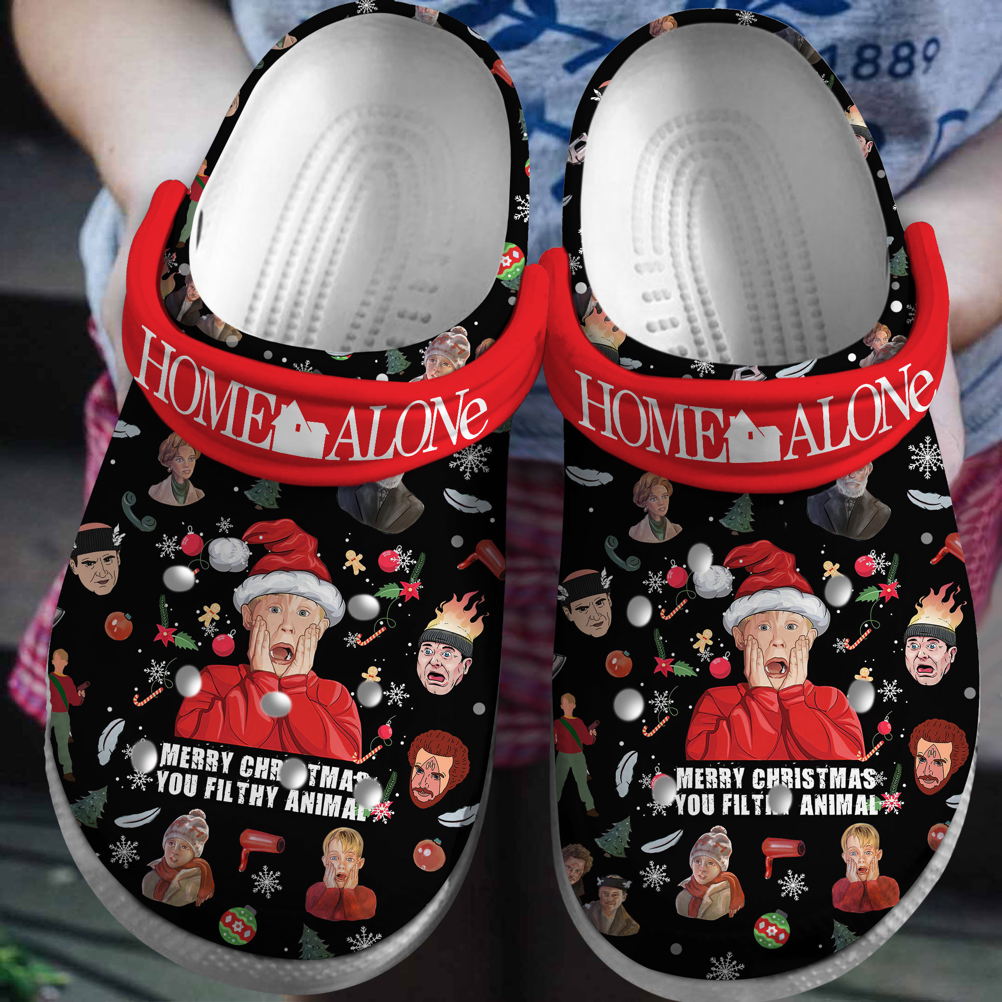 Footwearmerch Home Alone Movie Crocs Crocband Clogs Shoes Comfortable For Men Women and Kids