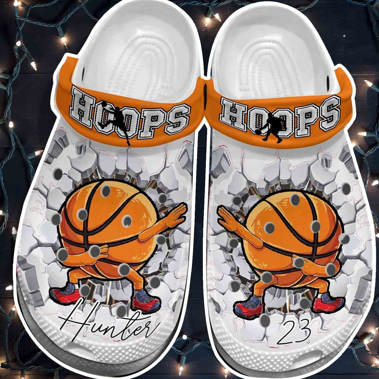 Footwearmerch Hoops Basketball Ball Croc Shoes - Basketball Clog Shoes For Men Women