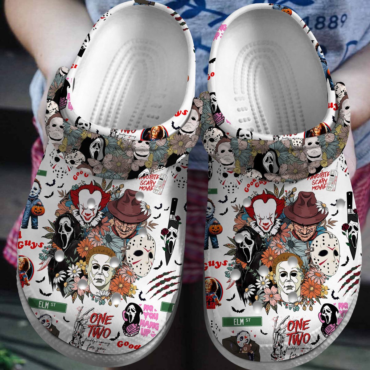 Footwearmerch Horror Characters Movie Crocs Crocband Clogs Shoes Comfortable For Men Women and Kids
