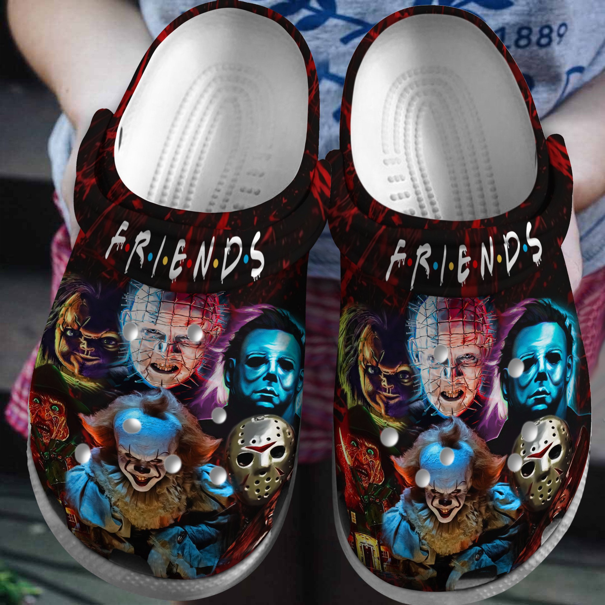 Footwearmerch Horror Characters Movie Crocs Crocband Clogs Shoes Comfortable For Men Women and Kids
