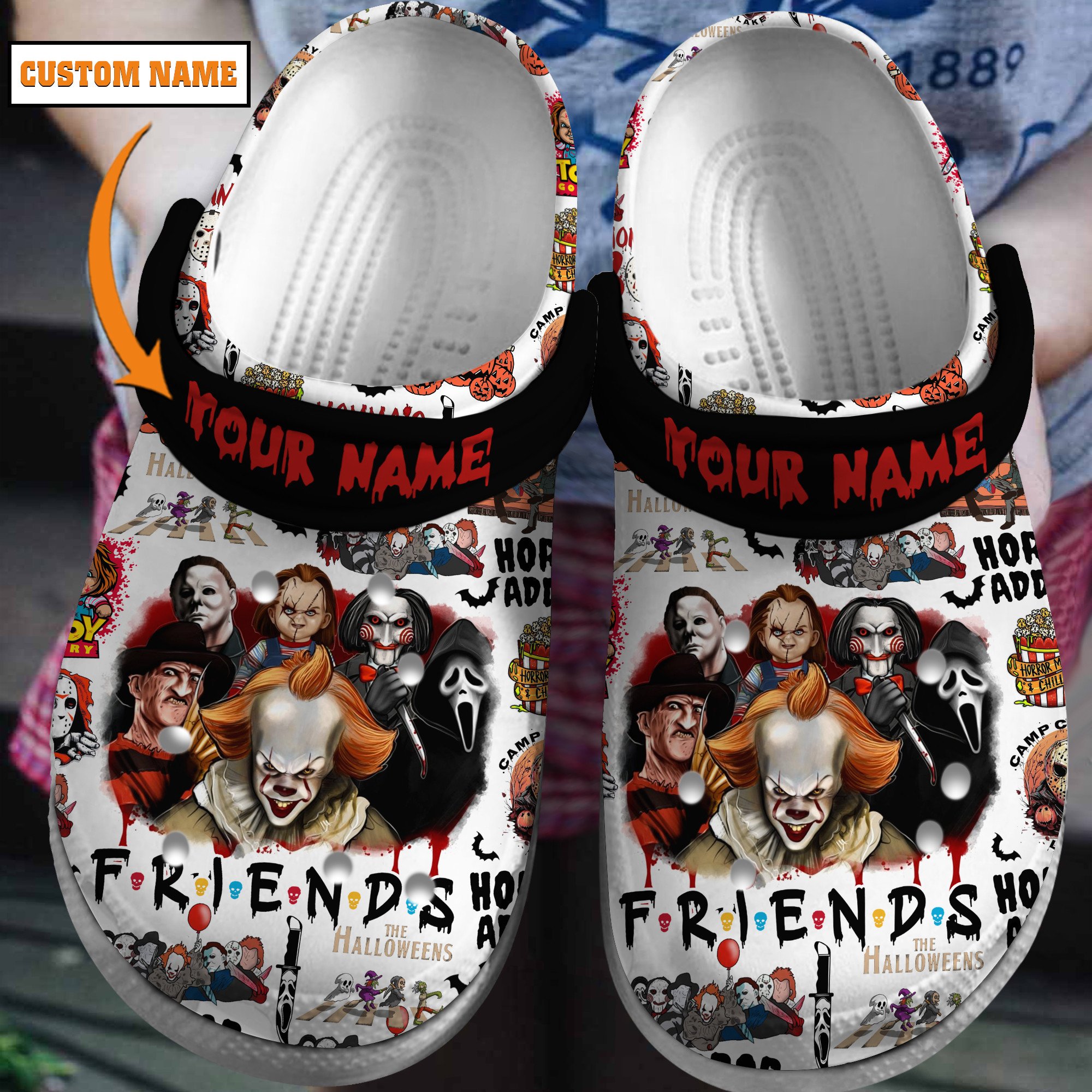 Footwearmerch Horror Characters Movie Crocs Crocband Clogs Shoes Comfortable For Men Women and Kids