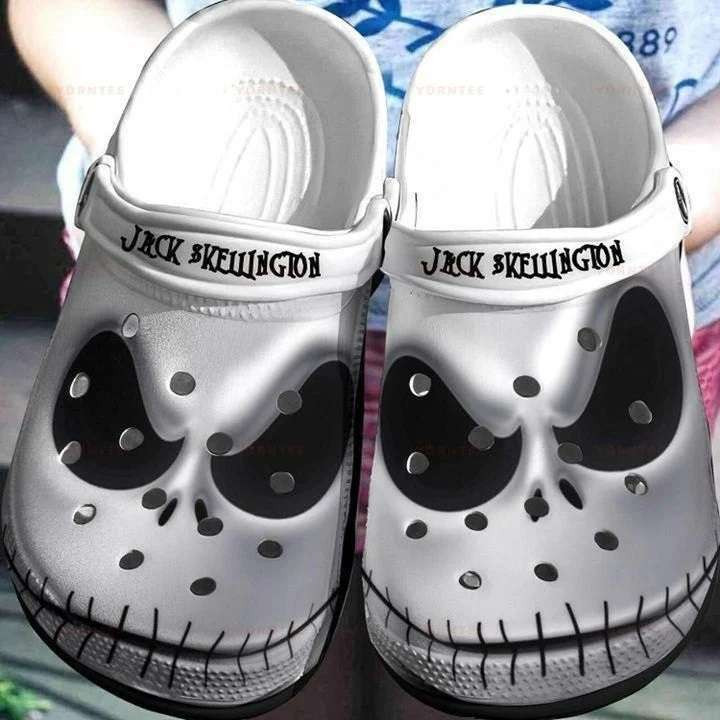 Footwearmerch Horror Jack Skellington Face Crocband Clogs Shoes