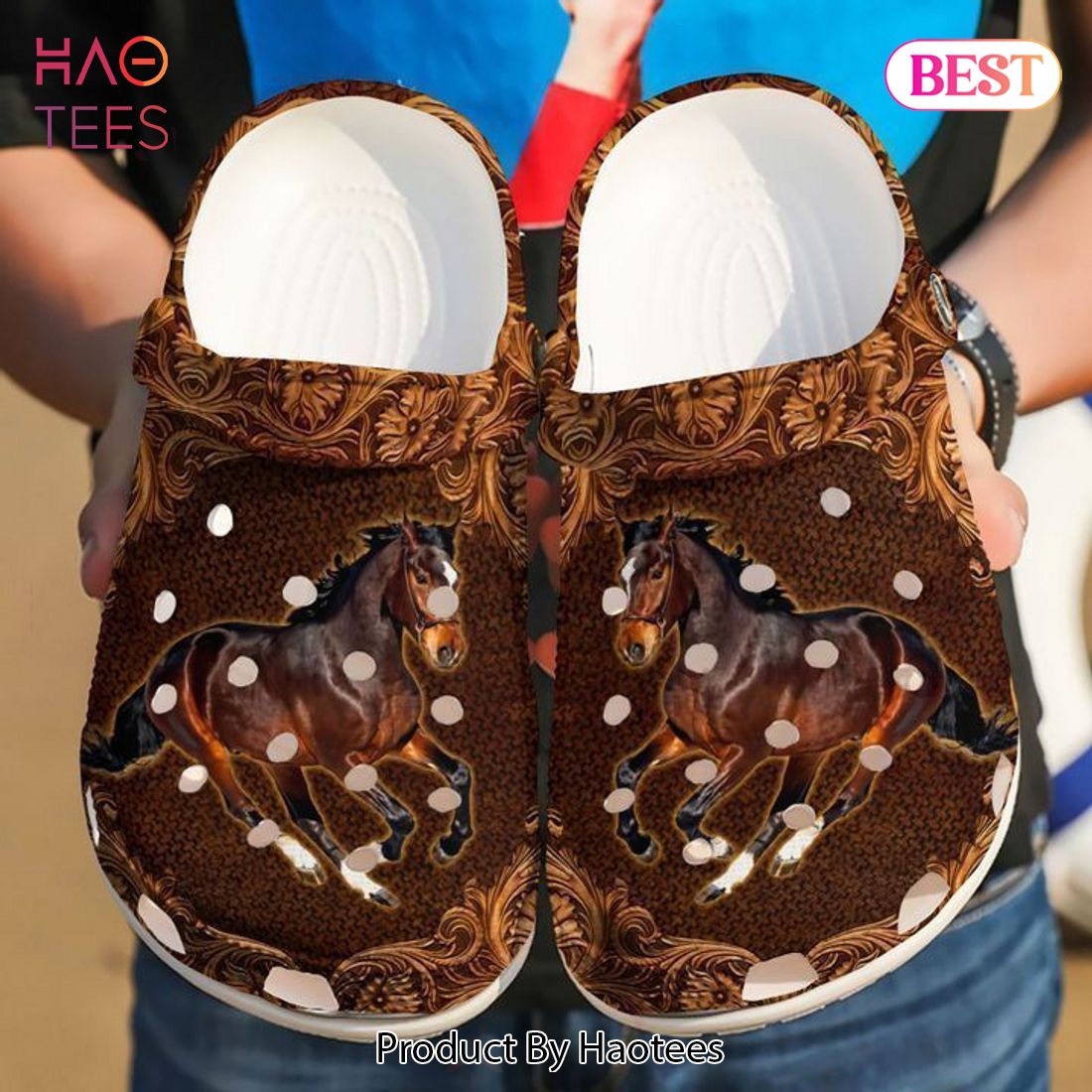 Footwearmerch Horse The Charming Classic Animal Crocs Crocband Clogs Shoes Comfortable For Men Women and Kids
