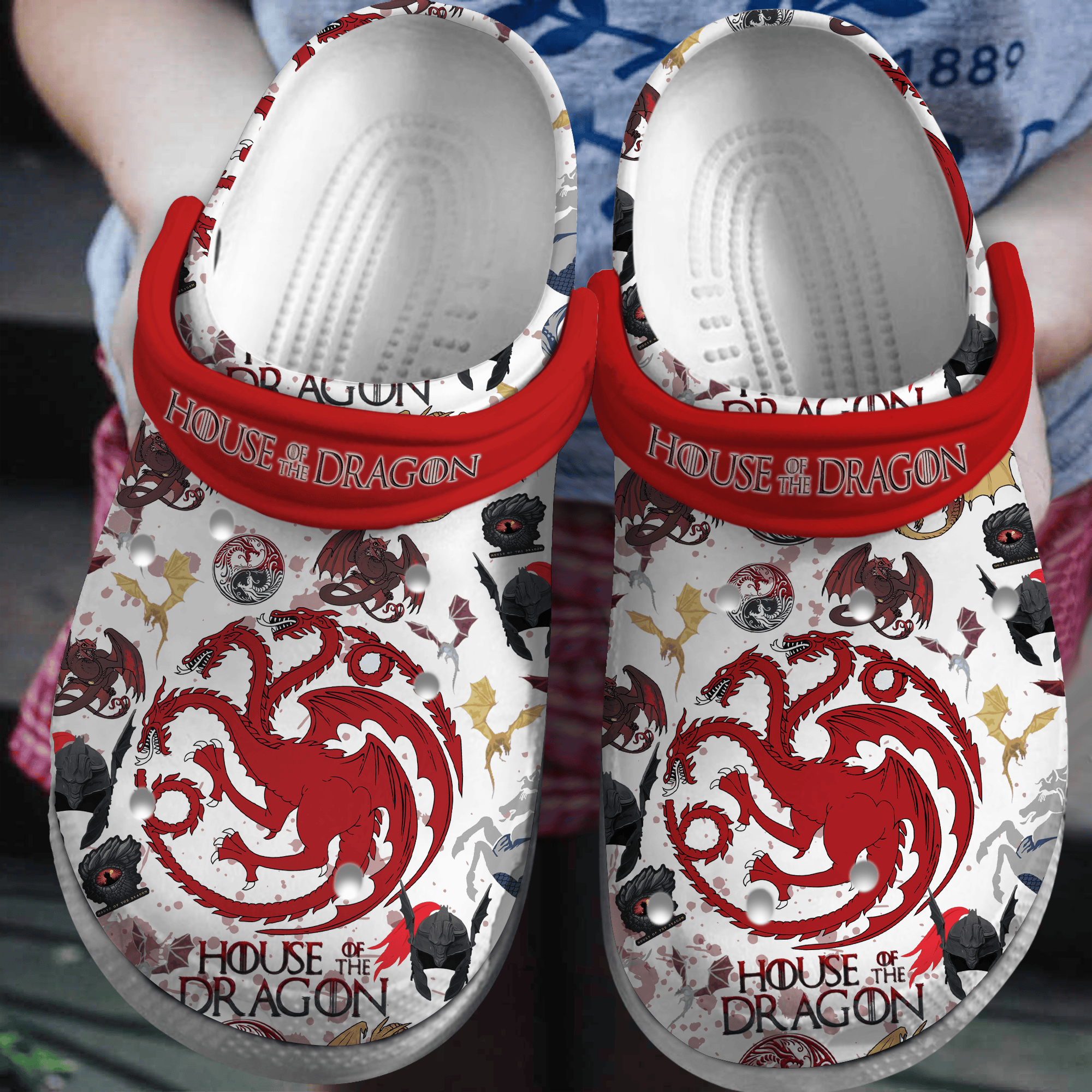 Footwearmerch House Of The Dragon TV Series Crocs Crocband Clogs Shoes Comfortable For Men Women and Kids