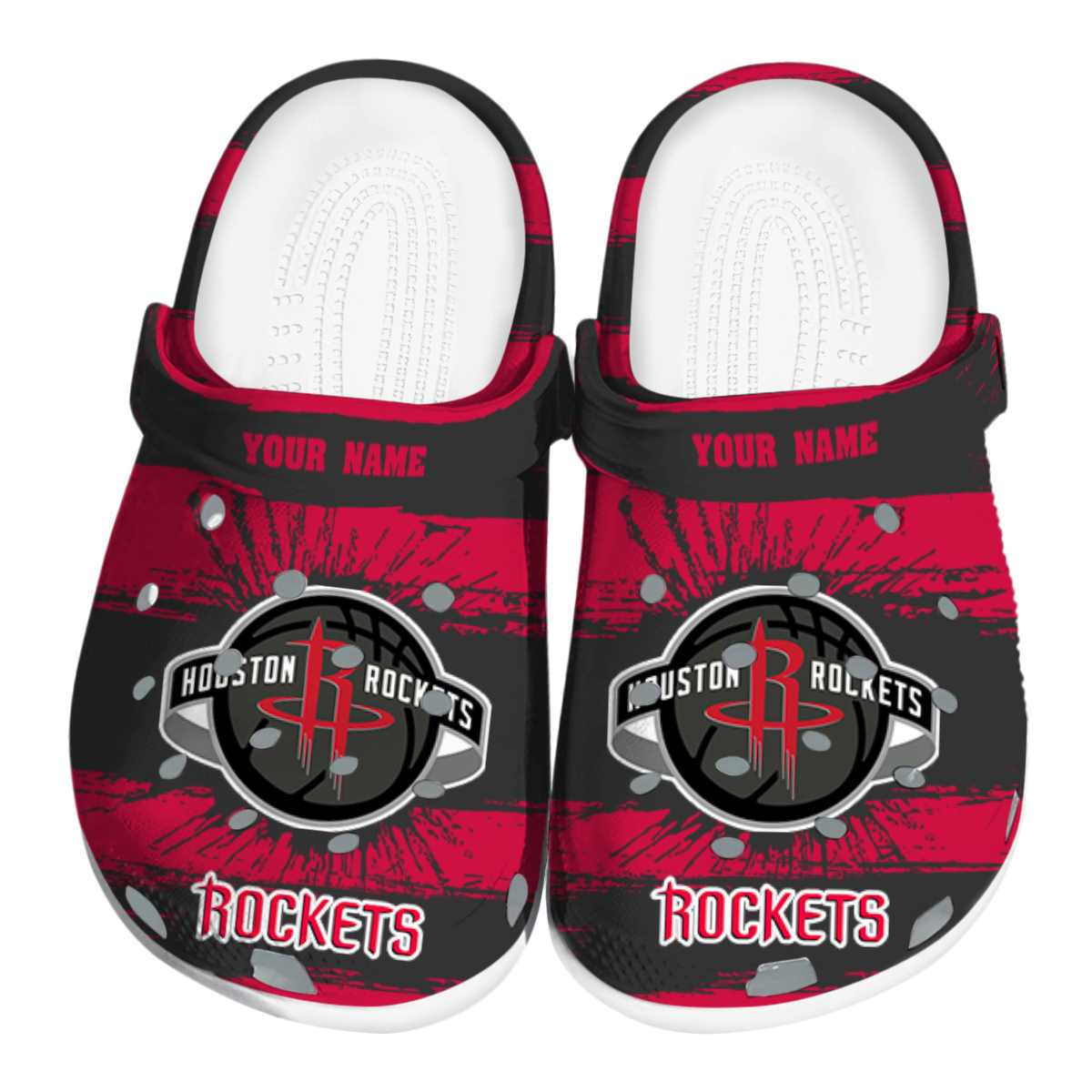 Footwearmerch Houston Rockets NBA Sport Crocs Crocband Clogs Shoes Comfortable For Men Women and Kids