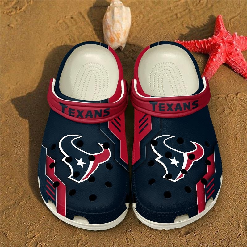 Footwearmerch Houston Texans NFL Crocs Crocband Clogs Shoes Comfortable For Men Women and Kids