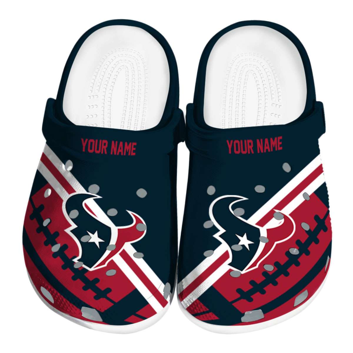 Footwearmerch Houston Texans NFL Sport Crocs Crocband Clogs Shoes Comfortable For Men Women and Kids