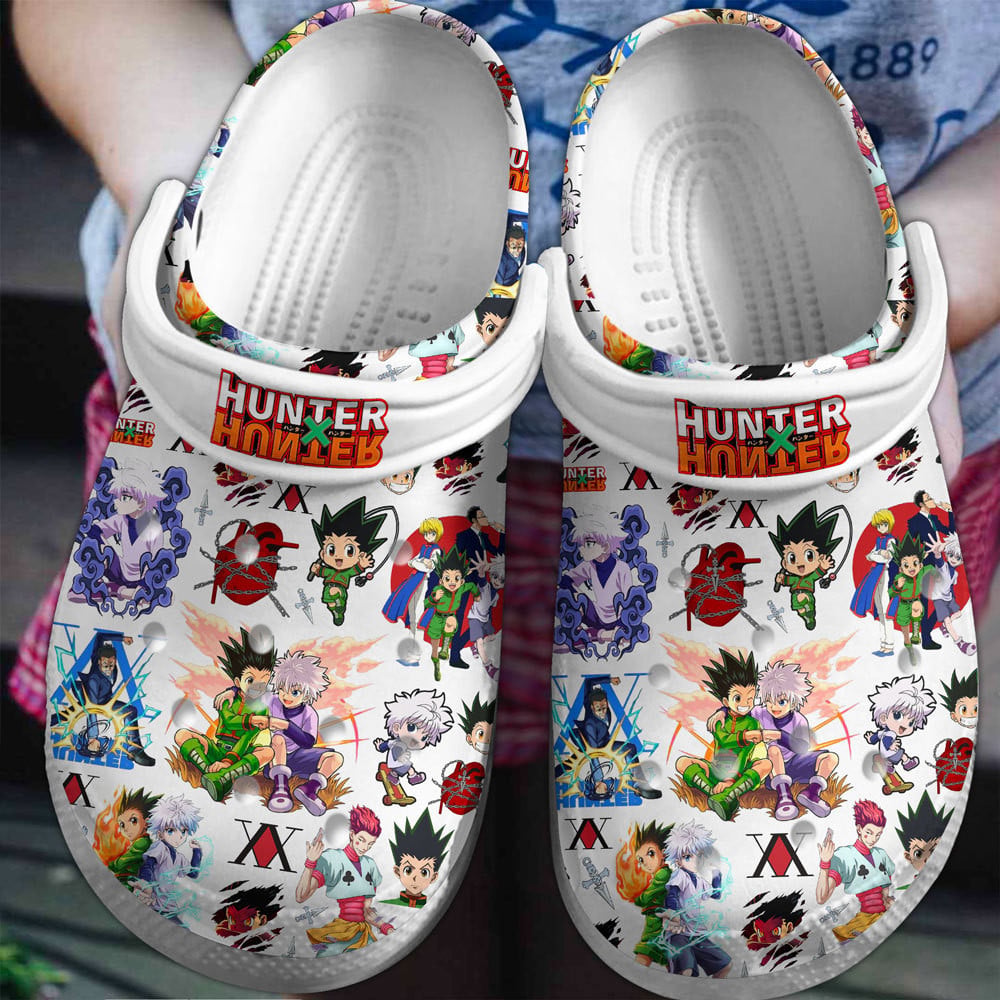 Footwearmerch Hunter × Hunter Anime Cartoon Premium Crocs Crocband Clogs Shoes Comfortable For Men Women and Kids