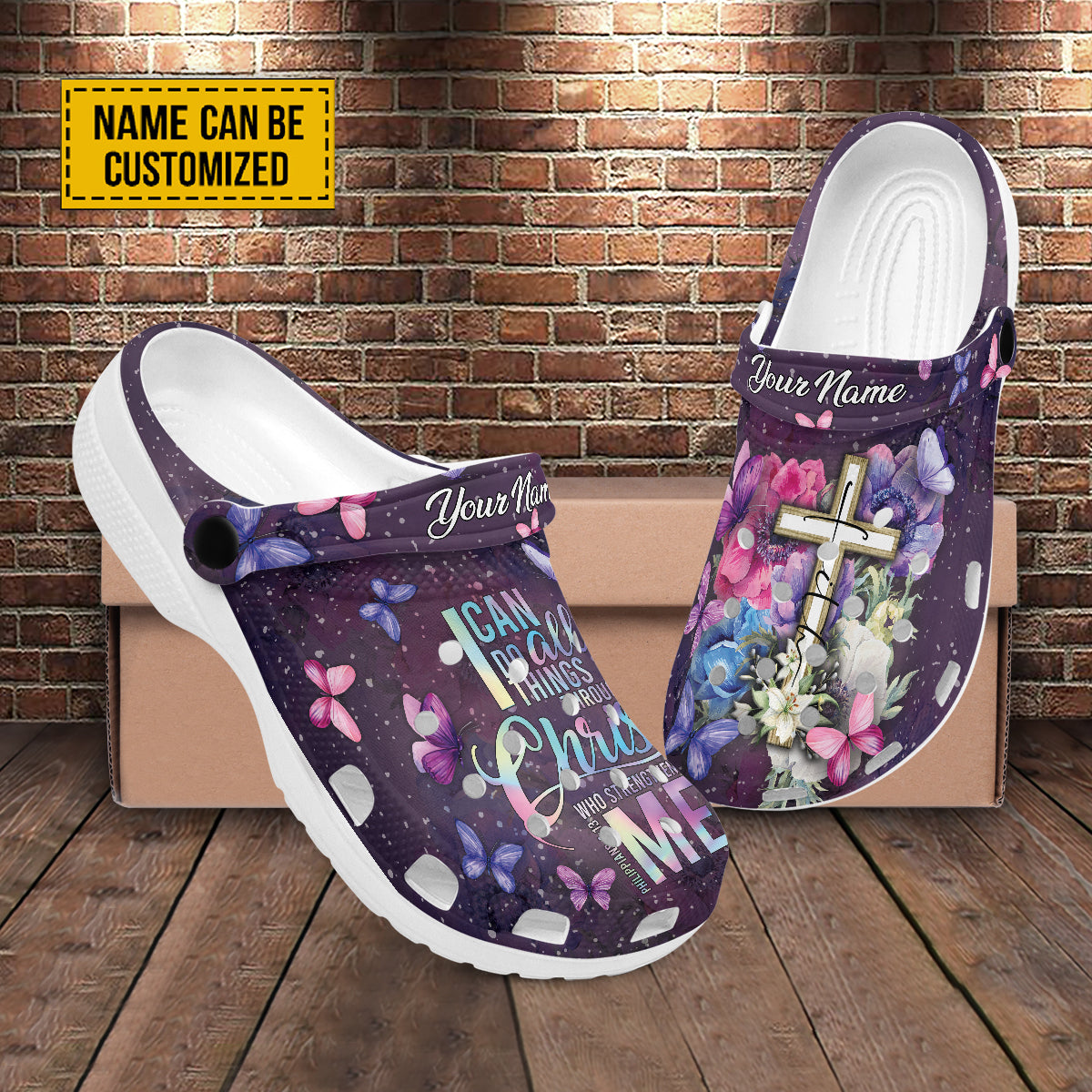 Footwearmerch I Can Do All Things Through Christ Who Strengthens Me Customized Crocs Crocband Clogs Shoes Comfortable For Men Women and Kids Gift For Jesus Lovers