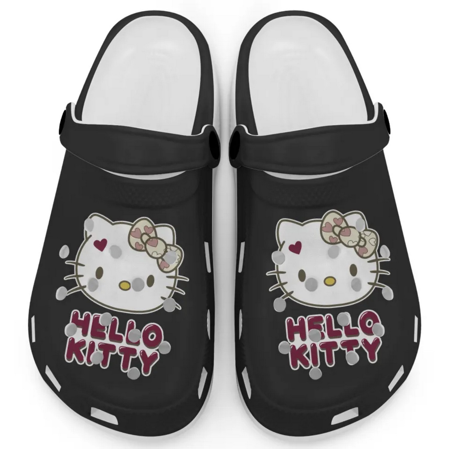 Footwearmerch Icon Signature Hello Kitty Cartoon Crocs Crocband Clogs Shoes Comfortable For Men Women and Kids
