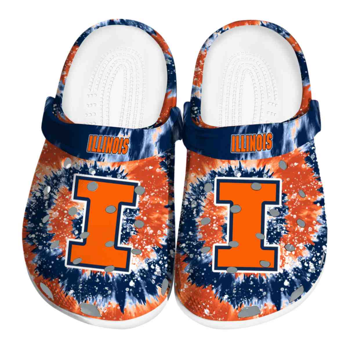 Footwearmerch Illinois Fighting Illini NCAA Sport Crocs Crocband Clogs Shoes Comfortable For Men Women and Kids