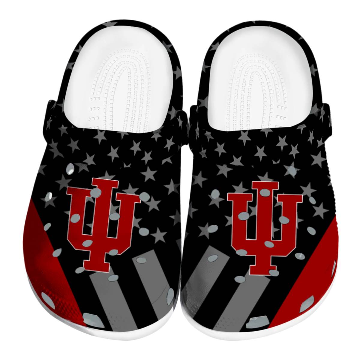 Footwearmerch Indiana Hoosiers NCAA Sport Crocs Crocband Clogs Shoes Comfortable For Men Women and Kids