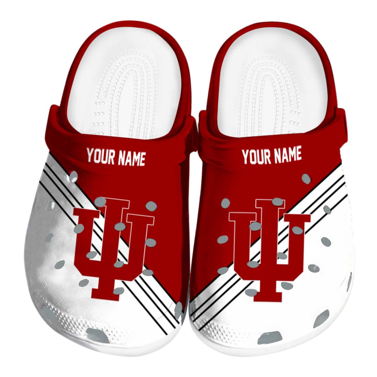 Footwearmerch Indiana Hoosiers NCAA Sport Crocs Crocband Clogs Shoes Comfortable For Men Women and Kids