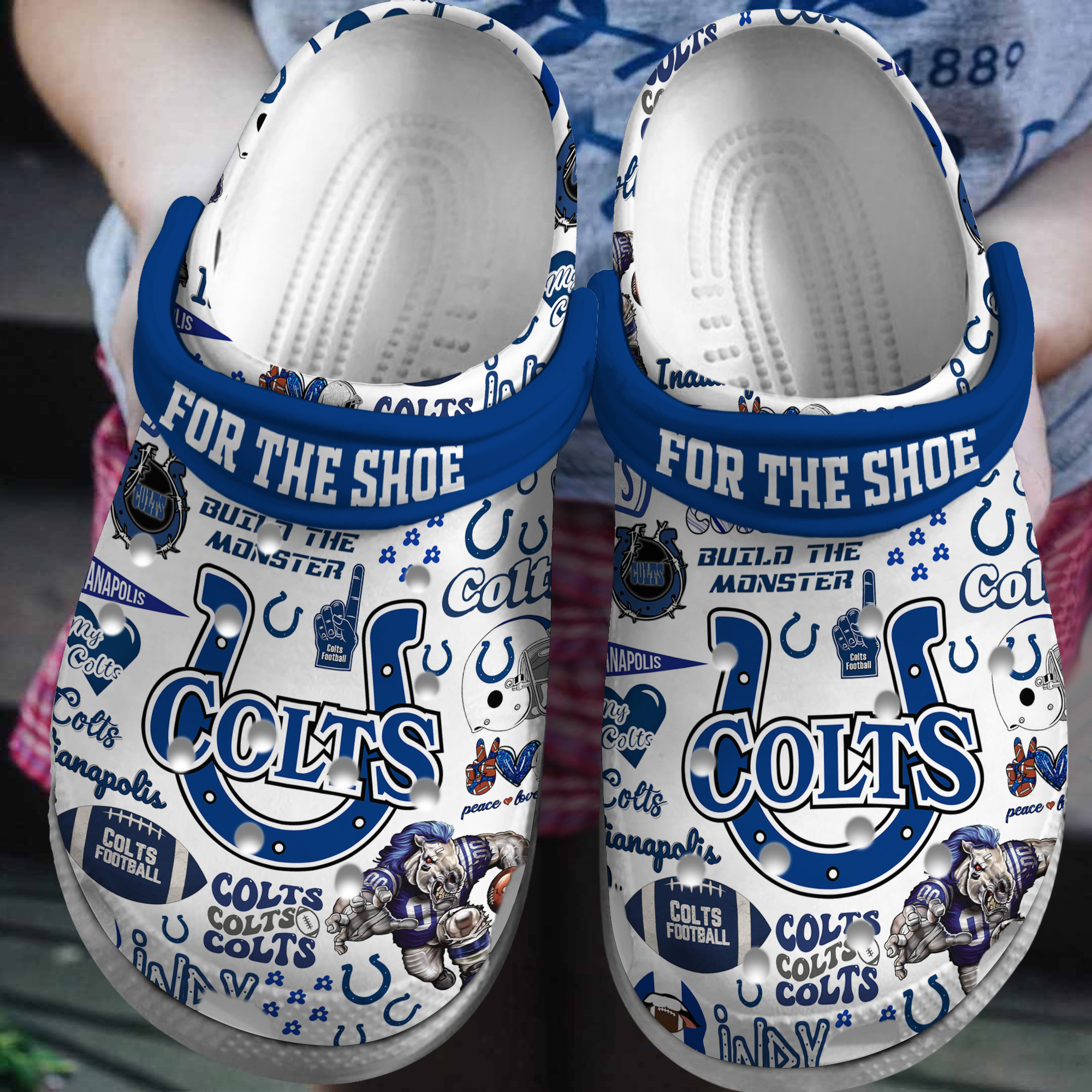 Footwearmerch Indianapolis Colts NFL Sport Crocs Crocband Clogs Shoes Comfortable For Men Women and Kids