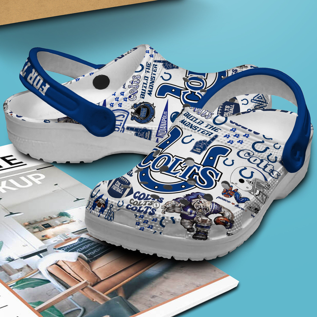 Footwearmerch Indianapolis Colts NFL Sport Crocs Crocband Clogs Shoes Comfortable For Men Women and Kids