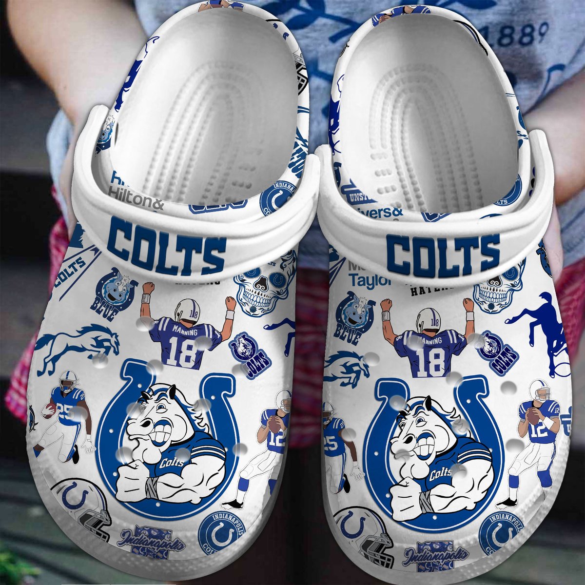Footwearmerch Indianapolis Colts NFL Sport Crocs Crocband Clogs Shoes Comfortable For Men Women and Kids