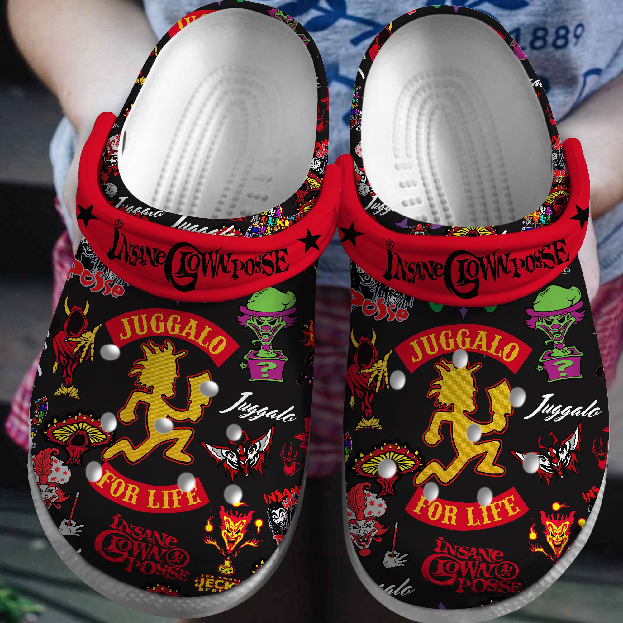 Footwearmerch Insane Clown Posse Band Music Crocs Crocband Clogs Shoes Comfortable For Men Women and Kids
