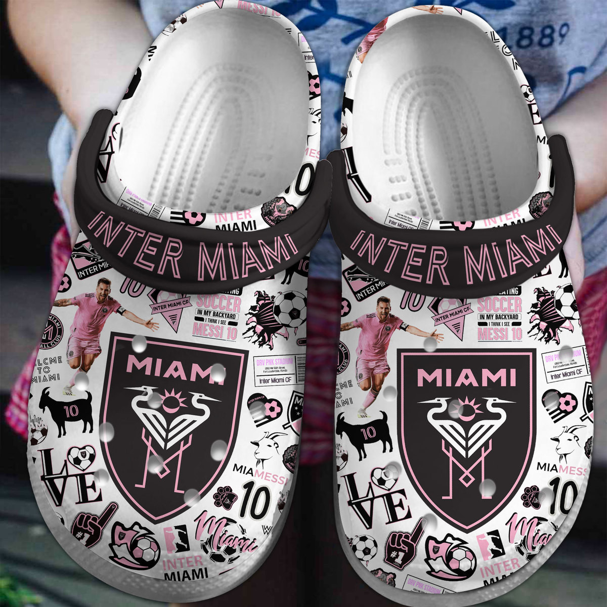 Footwearmerch Inter Miami CF MLS Sport Crocs Crocband Clogs Shoes Comfortable For Men Women and Kids
