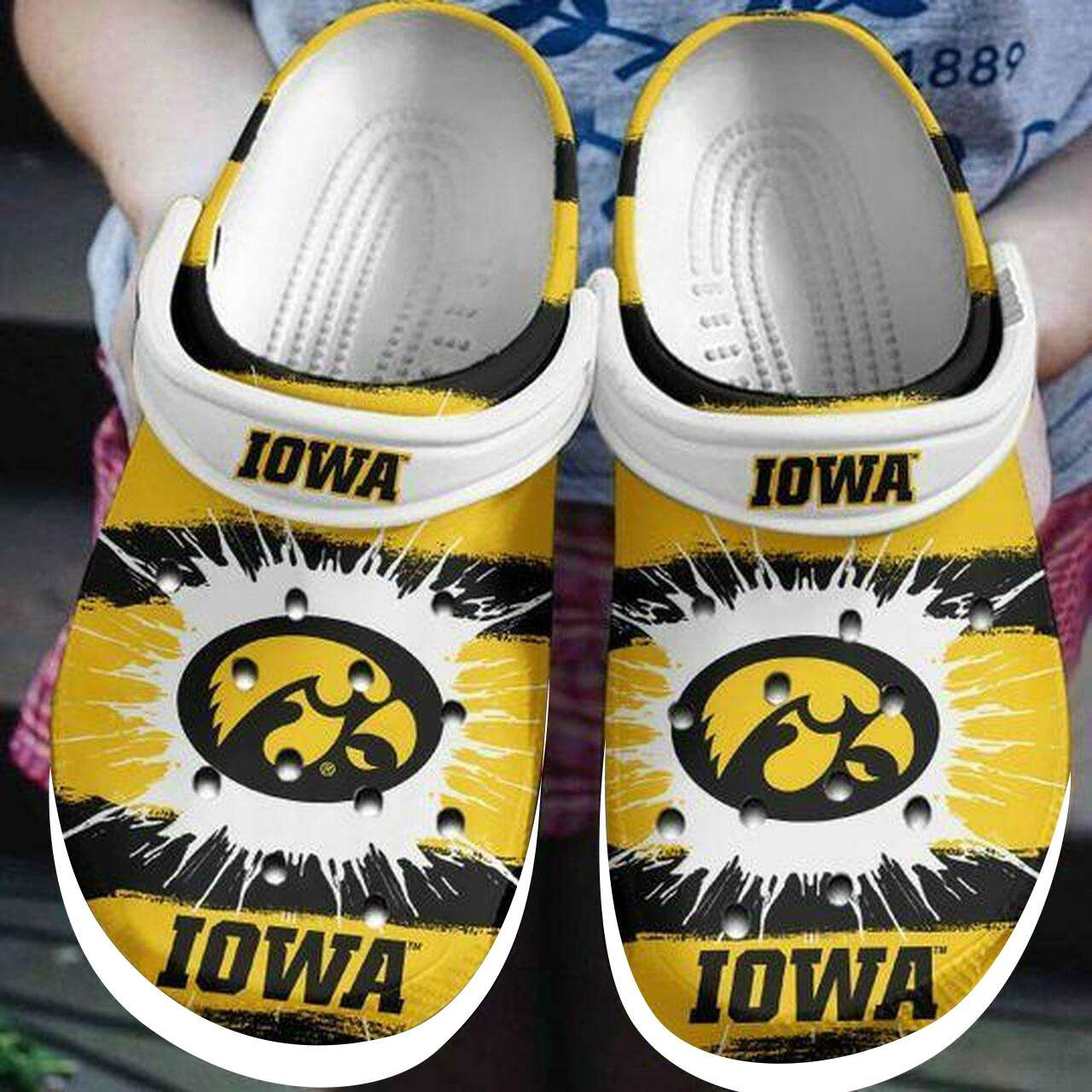 Footwearmerch Iowa Hawkeyes Crocband Clogs