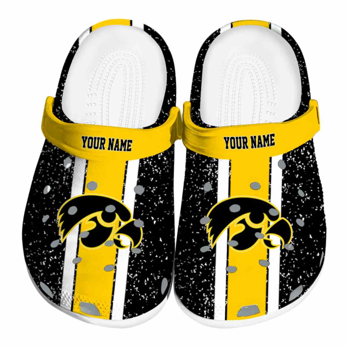 Footwearmerch Iowa Hawkeyes NCAA Sport Crocs Crocband Clogs Shoes Comfortable For Men Women and Kids