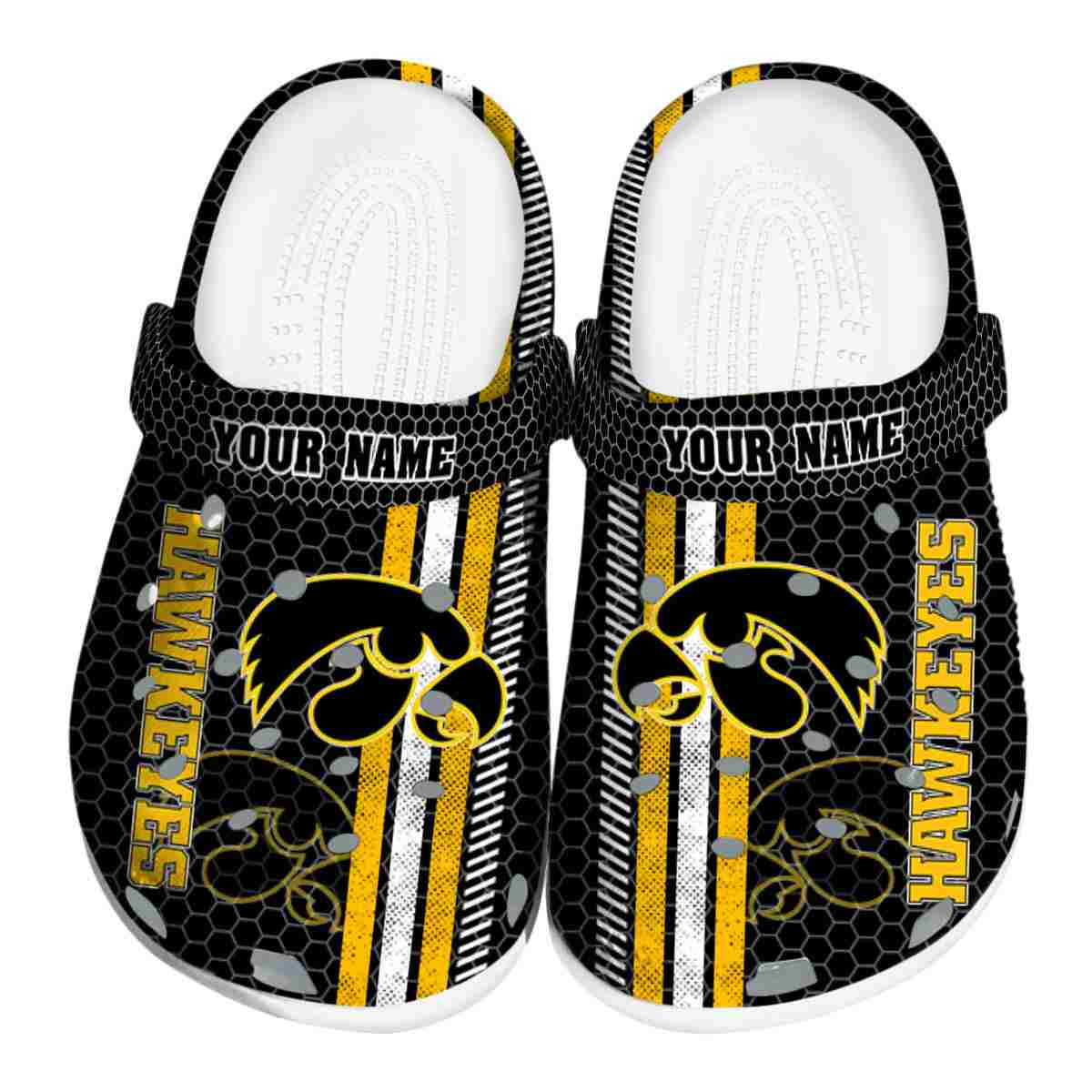 Footwearmerch Iowa Hawkeyes NCAA Sport Crocs Crocband Clogs Shoes Comfortable For Men Women and Kids