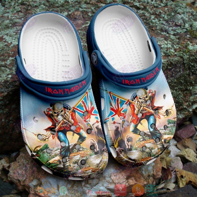 Footwearmerch Iron Maiden Band Music Crocs Crocband Clogs Shoes Comfortable For Men Women and Kids