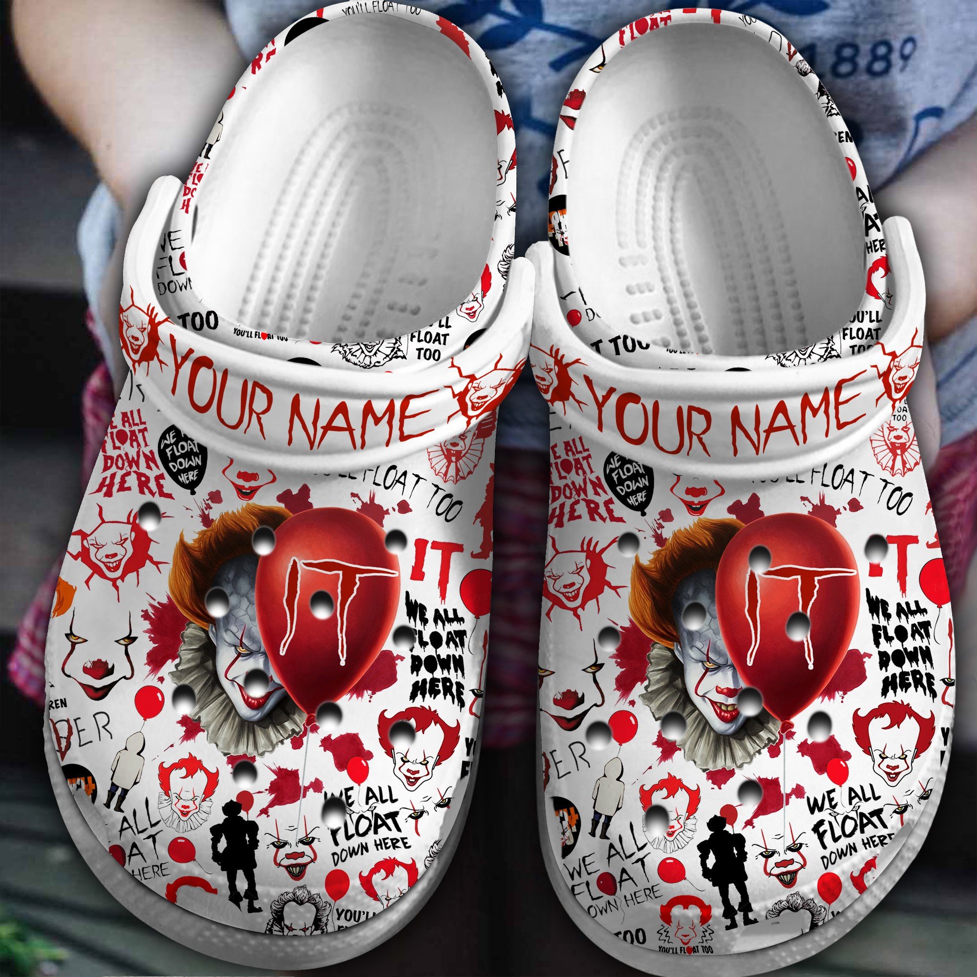 Footwearmerch IT Movie Halloween Crocs Crocband Clogs Shoes Comfortable For Men Women and Kids