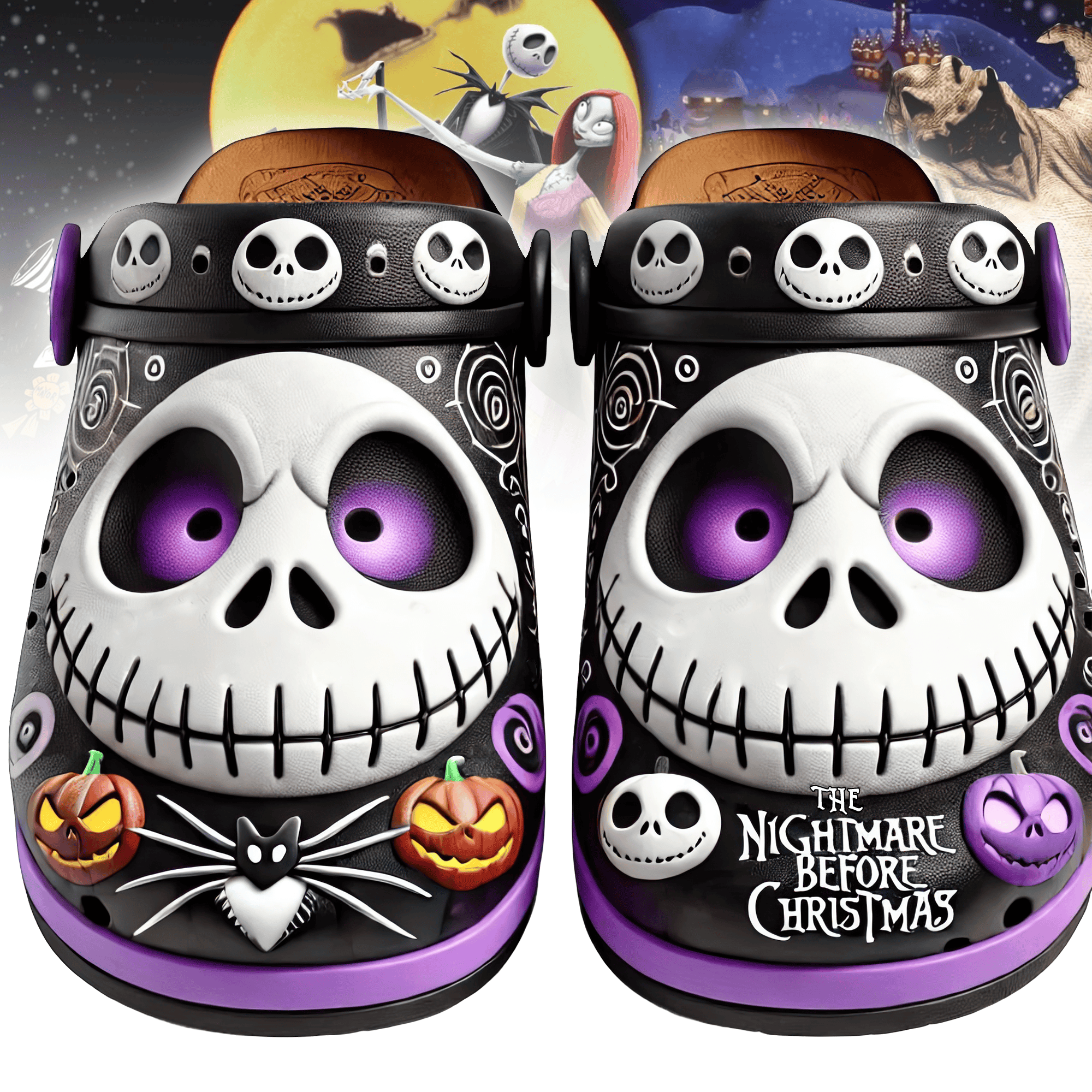 Footwearmerch Jack Skellington The Nightmare Before Christmas Movie Crocs Crocband Clogs Shoes Comfortable For Men Women and Kids