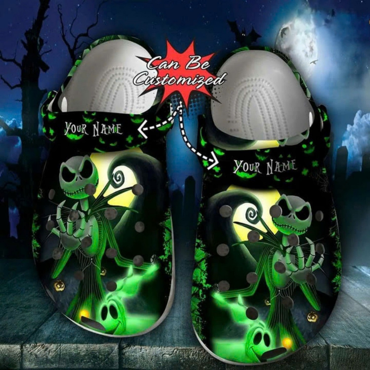 Footwearmerch Jack Skellington The Nightmare Before Christmas Movie Crocs Crocband Clogs Shoes Comfortable For Men Women and Kids