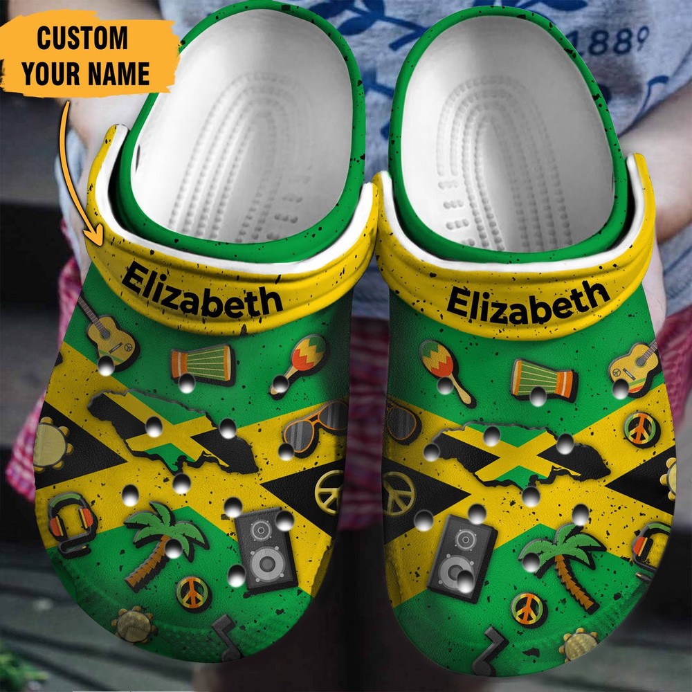 Footwearmerch Jamaica Flag Symbols Gift For Fan Classic Water Rubber clog Shoes Comfy Footwear