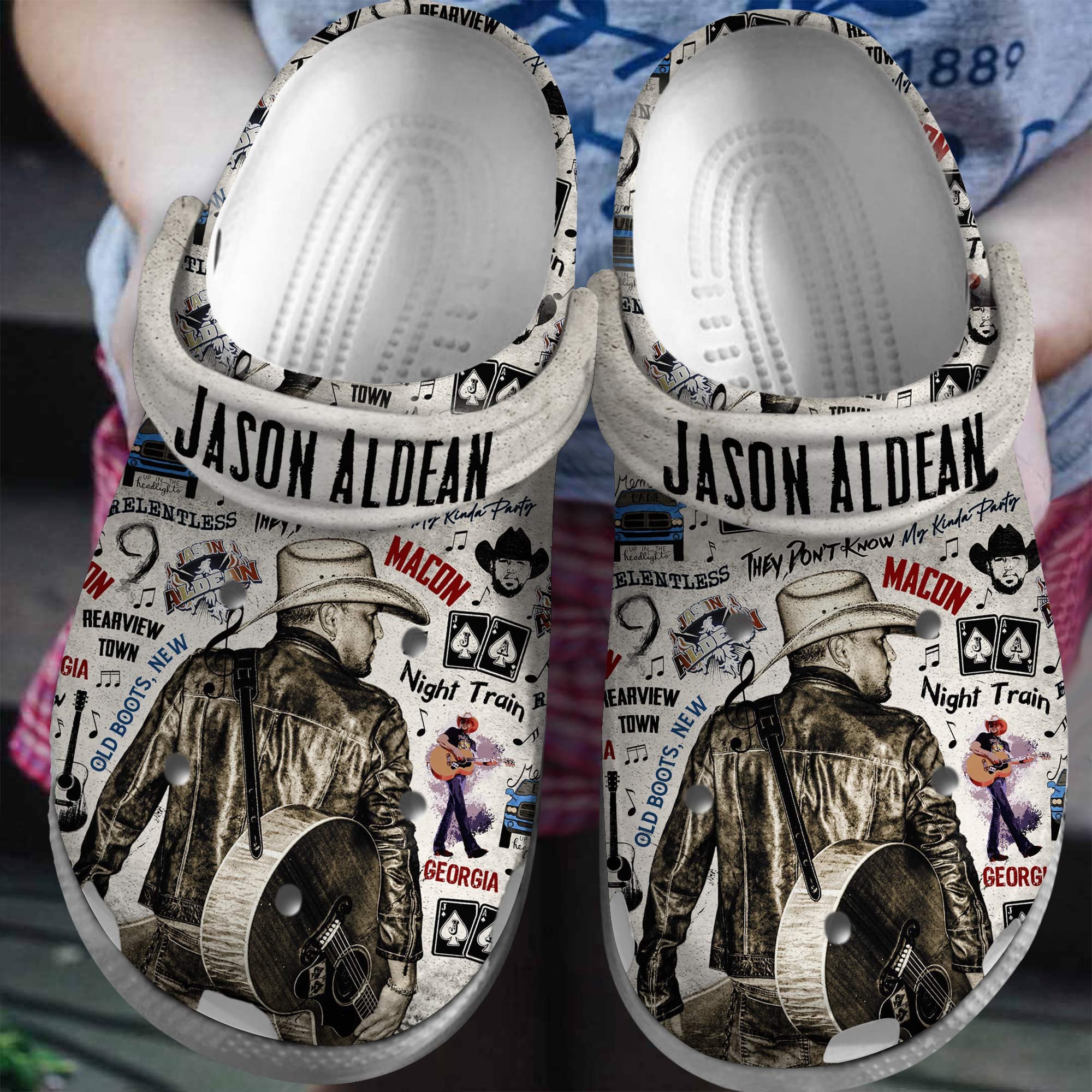 Footwearmerch Jason Aldean Music Crocs Crocband Clogs Shoes Comfortable For Men Women and Kids